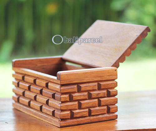 Wooden Flower Box, Handmade From Suar Wood