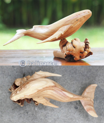 Wooden Whale With Parasite Wood