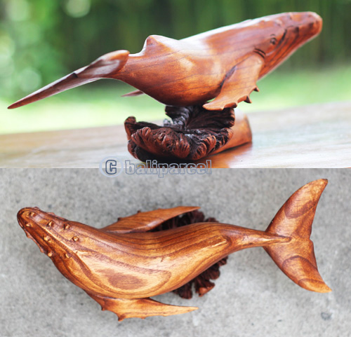 Wooden Whale With Parasite Wood