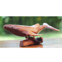 Wooden Whale With Parasite Wood