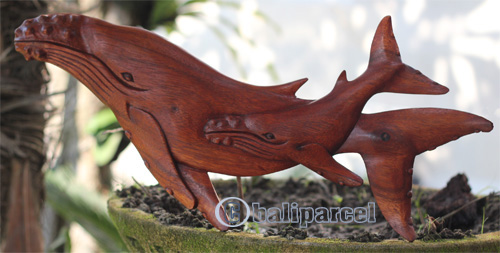 Wooden Wallhanging Whale, Handmade From Wood