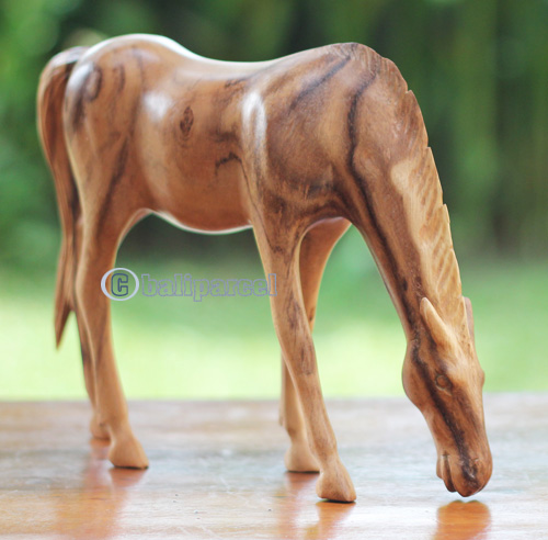 Wooden Horse, Handmade From Suar Wood