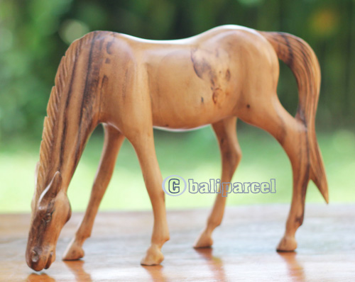 Wooden Horse, Handmade From Suar Wood