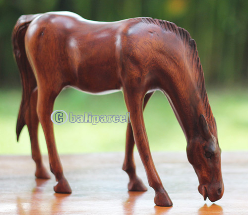 Wooden Horse, Handmade From Suar Wood