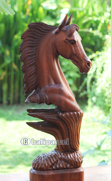 Wooden Horse, Handmade From Suar Wood