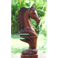 Wooden Horse, Handmade From Suar Wood