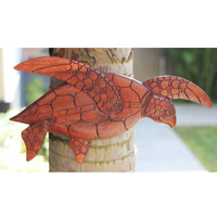 Wooden Wallhanging Turtle, Handmade From Suar Wood