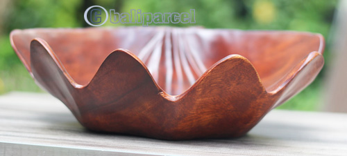 Sea Shell Shape Bowl, Handmade From Suar Wood