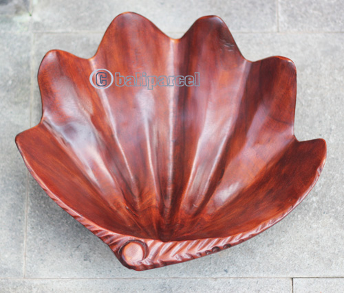 Sea Shell Shape Bowl, Handmade From Suar Wood