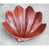 Sea Shell Shape Bowl, Handmade From Suar Wood