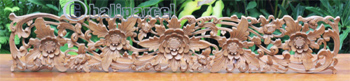 Wooden Wallhanging Flower, Handmade From Suar Wood