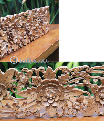 Wooden Wallhanging Flower, Handmade From Suar Wood