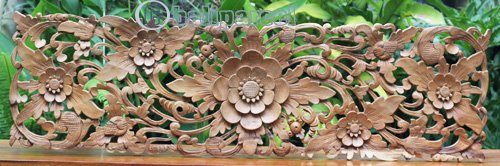 Wooden Wallhanging Flower, Handmade From Suar Wood