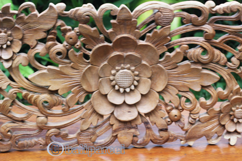 Wooden Wallhanging Flower, Handmade From Suar Wood