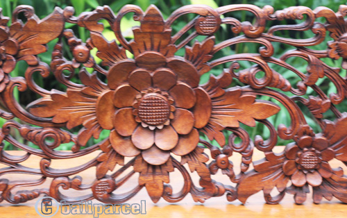 Wooden Wallhanging Flower, Handmade From Suar Wood