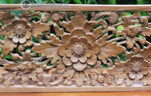 Wooden Wallhanging Flower, Handmade From Suar Wood