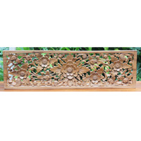 Wooden Wallhanging Flower, Handmade From Suar Wood