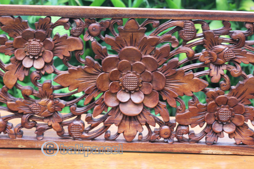 Wooden Wallhanging Flower, Handmade From Suar Wood