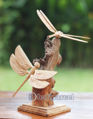 Wooden Dragonfly With Parasite Wood