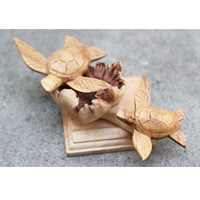 Wooden 2 Turtle With Parasite Wood