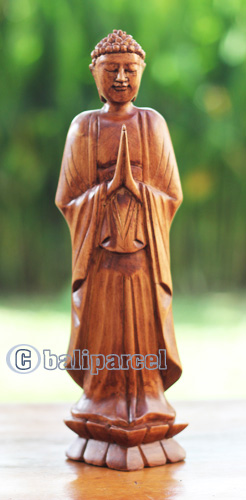 Wooden Buddha, Handmade From Waru Wood