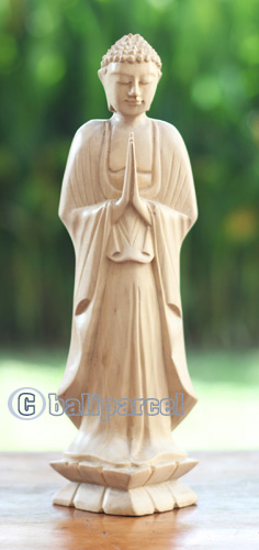 Wooden Buddha, Handmade From Waru Wood