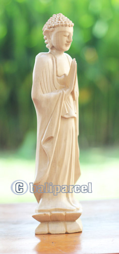 Wooden Buddha, Handmade From Waru Wood