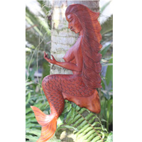 Wooden Wallhanging Mermaid Handmade From Suar Wood