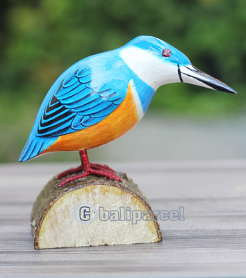 Wooden Bird With Painted, Handmade From Albesia Wood