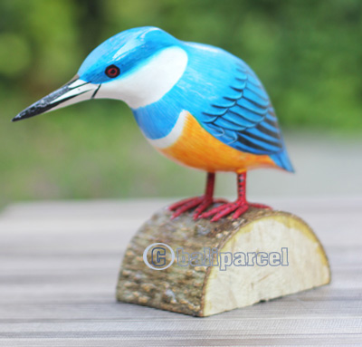 Wooden Bird With Painted, Handmade From Albesia Wood