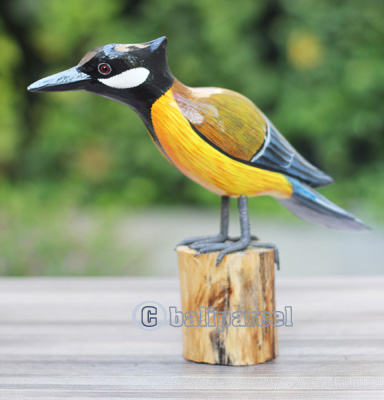 Wooden Bird With Painted, Handmade From Albesia Wood