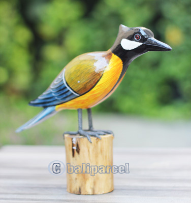 Wooden Bird With Painted, Handmade From Albesia Wood