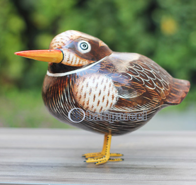 Wooden Bird With Painted, Handmade From Albesia Wood
