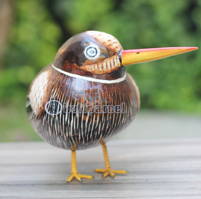 Wooden Bird With Painted, Handmade From Albesia Wood