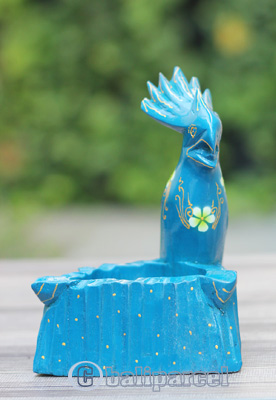Wooden Bird With Painted, Handmade From Albesia Wood