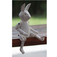 Wooden Rabbit With Painted, Handmade From Albesia Wood
