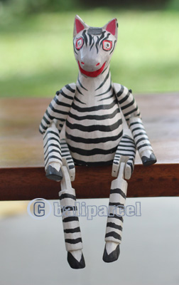 Wooden Giraffe With Painted, Handmade From Albesia Wood