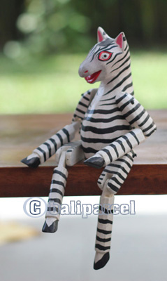 Wooden Giraffe With Painted, Handmade From Albesia Wood