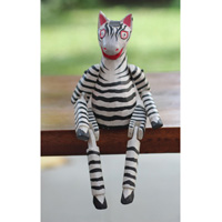 Wooden Giraffe With Painted, Handmade From Albesia Wood