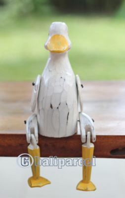 Wooden Duck With Painted, Handmade From Albesia Wood