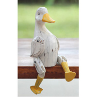 Wooden Duck With Painted, Handmade From Albesia Wood