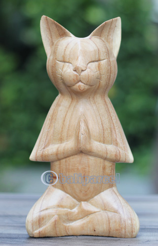 Wooden Cat, Handmade From Hibuscus Wood