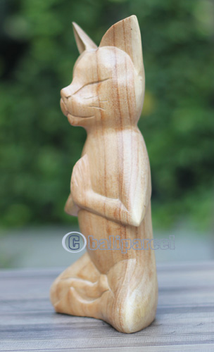 Wooden Cat, Handmade From Hibuscus Wood