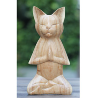 Wooden Cat, Handmade From Hibuscus Wood