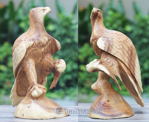 Wooden Eagle, Handmade From Suar Wood