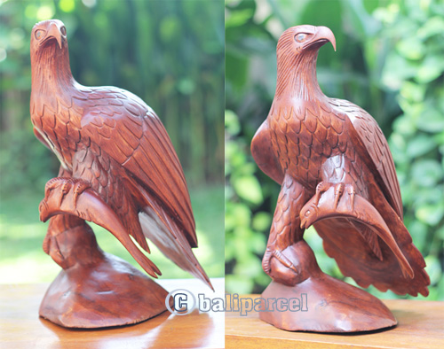 Wooden Eagle, Handmade From Suar Wood