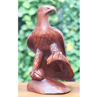 Wooden Eagle, Handmade From Suar Wood