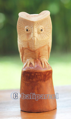 Wooden Owl, Handmade From Hibiscus Wood