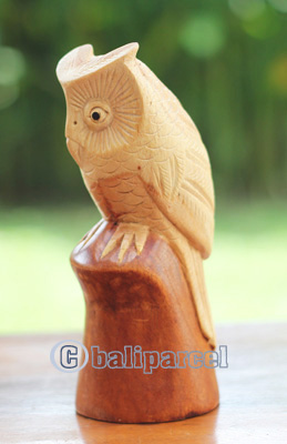 Wooden Owl, Handmade From Hibiscus Wood