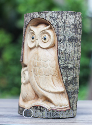 Wooden Owl, Handmade From Jempinis Wood
